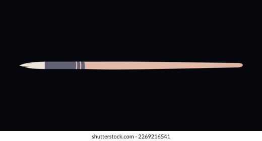 Flat vector painting tools in childish style. Hand drawn art supplies, paint brushes for acrylic, gouache. Clipart elements isolated on white background