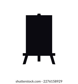 Flat vector painting tools in childish style. Hand drawn art supplies, easel with canvas. Clipart elements isolated on white background