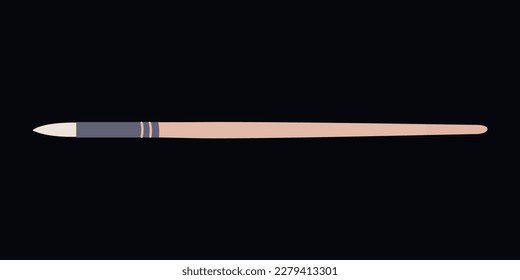 Flat vector painting tools in childish style. Hand drawn art supplies, paint brushes for acrylic, gouache. Clipart elements isolated on white background