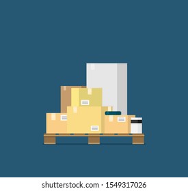 Flat vector pallet icon for web and design isolated on color background