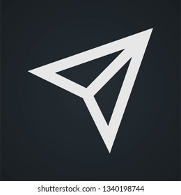 Flat vector paper airplane for messages, programs and web design.