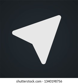 Flat vector paper airplane for messages, programs and web design.