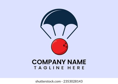 Patrón de estilo moderno con el logotipo de la pelota de balón de paracaídas con vector plano