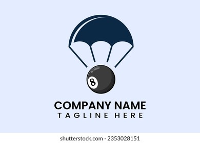 Patrón de estilo moderno con el logotipo de la pelota de balón de paracaídas con vector plano