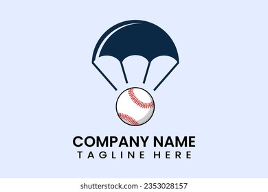 Flat vector parachute balloon ball sport logo modern style template