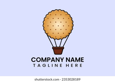 Flat vector parachute balloon bomb logo modern style template