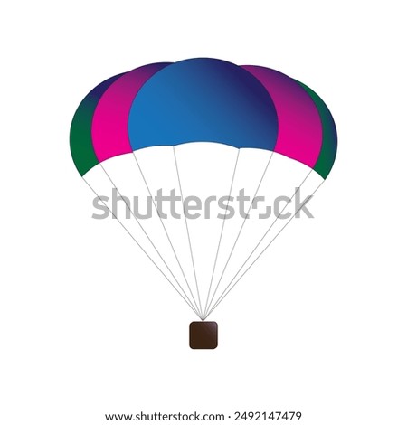 flat vector parachute parachute symbol