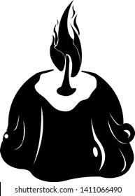 Flat vector of a partially melt candle