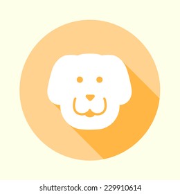 Flat Vector Pastel Dog Icon