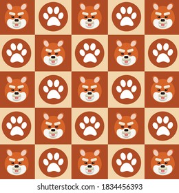 Flat vector Pattern background.Small hunting dog