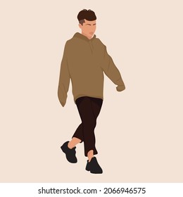 Flache Vektorgrafik. Abstrakter Mann