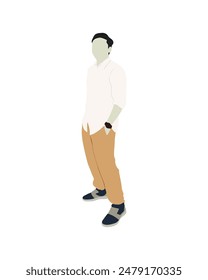 Flat vector people and illustration, man with casual outfit