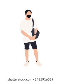 Flat vector people and illustration, man with casual outfit