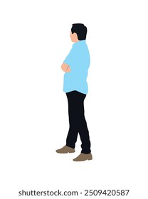 Flat vector people and illustration, man with casual outfit