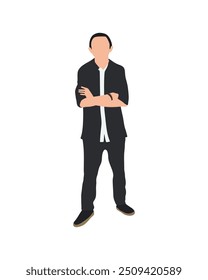Flat vector people and illustration, man with casual outfit