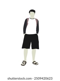 Flat vector people and illustration, man with casual outfit