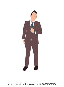 Flat vector people and illustration, man with formal executive outfit