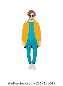 Flat vector people and illustration, man with casual outfit