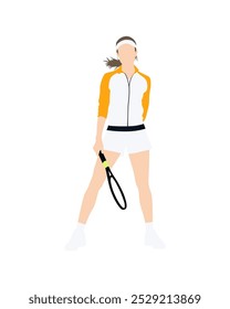 Flat vector people and illustration, man with sport tennis outfit