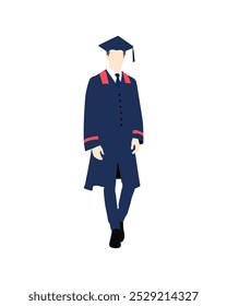 Flat vector people and illustration, man with graduation outfit