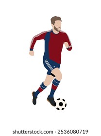 Gente vetor plana e ilustração, homem com equipe de futebol