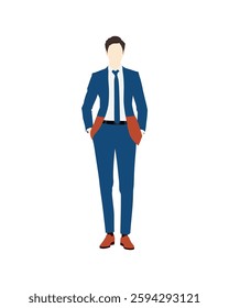 Flat vector people and illustration, man with formal executive outfit