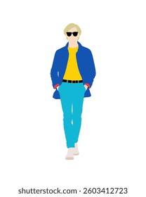 Flat vector people and illustration, man with casual outfit