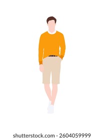 Flat vector people and illustration, man with casual outfit