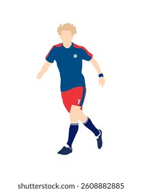 Flat vector people and illustration, man with sport soccer outfit