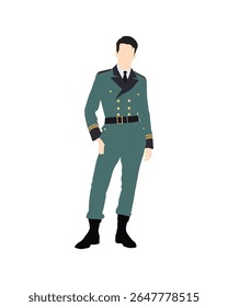 Pessoas de vetor plano e ilustração, homem com roupa oficial de serviço formal
