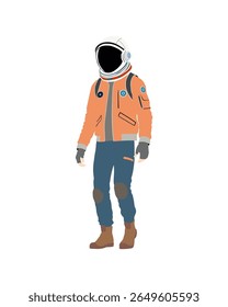 Flat vector people and illustration, man with casual astronaut outfit