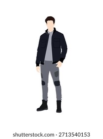 Gente de Vector plano e ilustración, hombre con traje casual