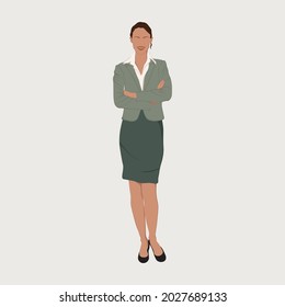 Flat Vector People Illustration. Office People Color Fill. 