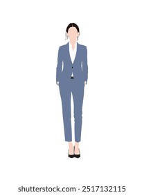 Pessoas de vetor plano e ilustração, mulher com roupa executiva formal