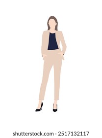 Pessoas de vetor plano e ilustração, mulher com roupa executiva formal