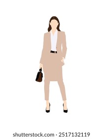 Pessoas de vetor plano e ilustração, mulher com roupa executiva formal