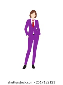 Flat vector people and illustration, woman with formal executive outfit