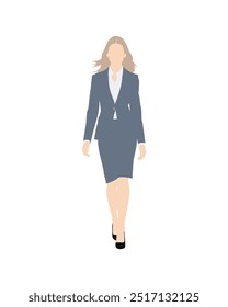 Flat vector people and illustration, woman with formal executive outfit