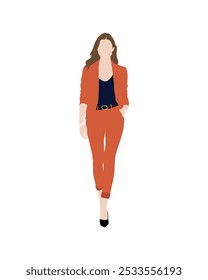 Pessoas de vetor plano e ilustração, mulher com roupa executiva formal