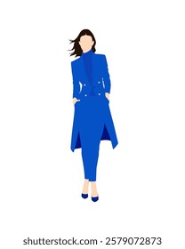 Flat vector people and illustration, woman with formal executive outfit