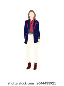 Pessoas de vetor plano e ilustração, mulher com roupa executiva formal