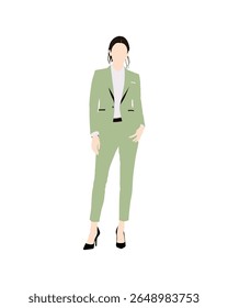 Pessoas de vetor plano e ilustração, mulher com roupa executiva formal