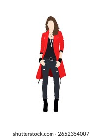 Pessoas vetor plana e ilustração, mulher com roupa casual