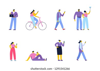 Flat Vector people set isolated on white background
