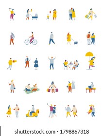 Flat vector people set. Simple design cartoon people isolated on white background