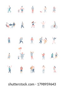 Flat vector people set. Simple design cartoon people isolated on white background