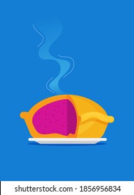 Flat vector pie, baking sweet sign