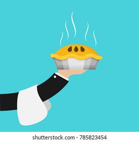Flat vector pie, baking sweet sign