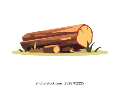 flat vector pieces of wood