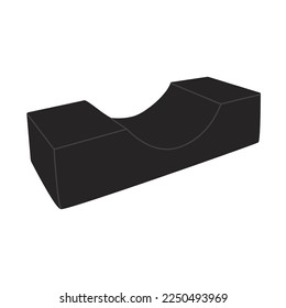 Flat vector pillow for professional eyelash extensions. Lashmaker beauty salon equipment for client. Lash studio accessory for woman